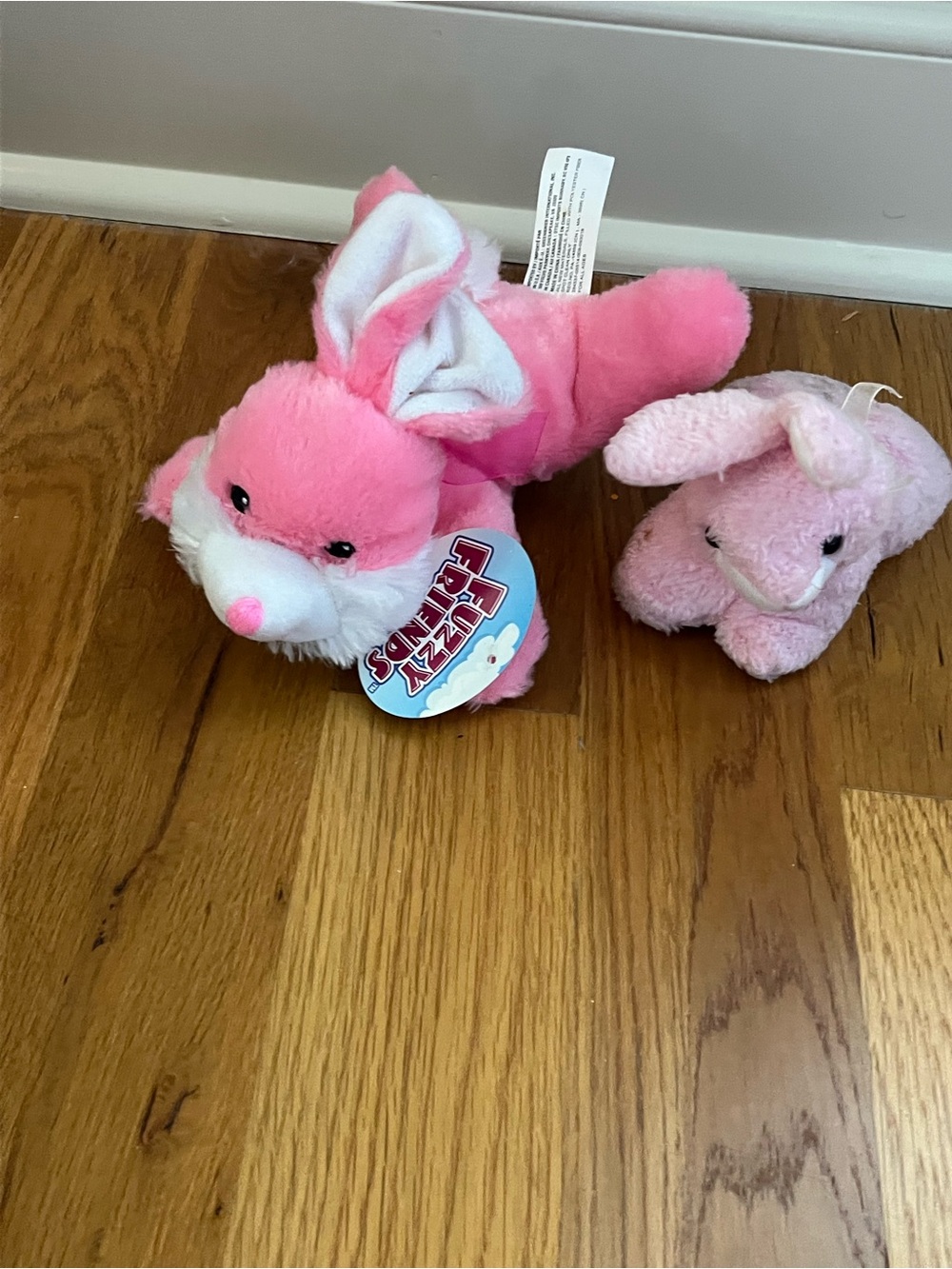 Pink Bunny Plush with Tag - Pair